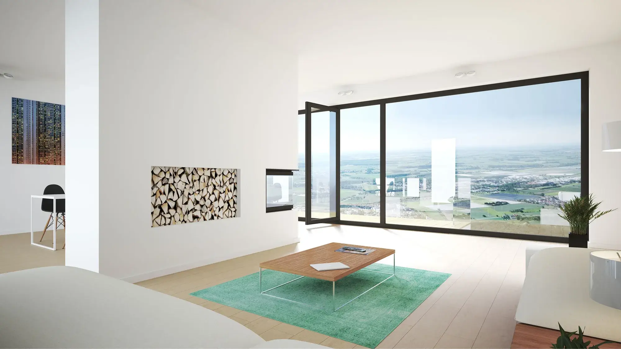 Architektenhaus an der Bergstraße, Dieburg – Wohnbereich mit Panoramablick