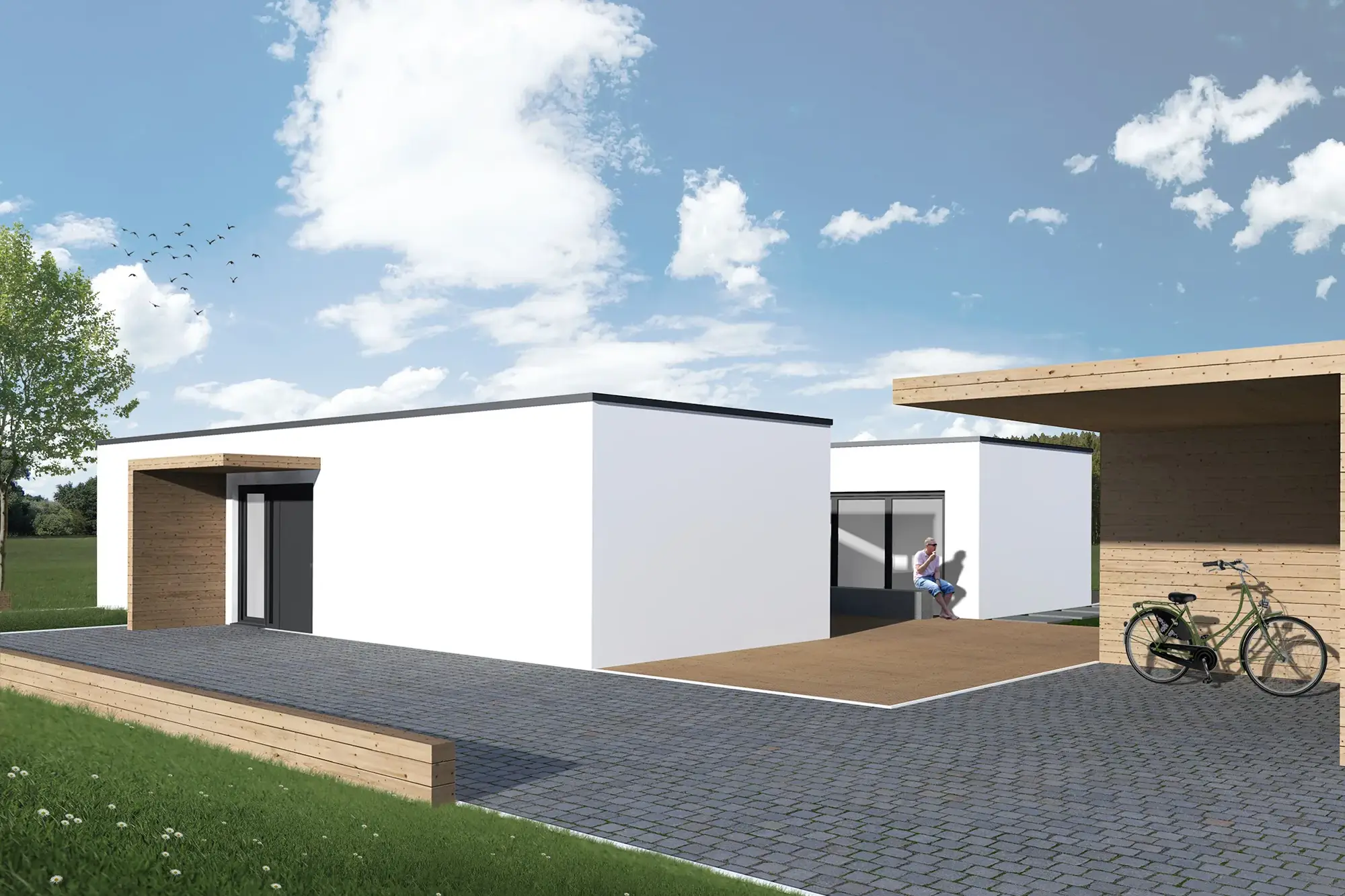 Bungalow in C-Form – Ansicht