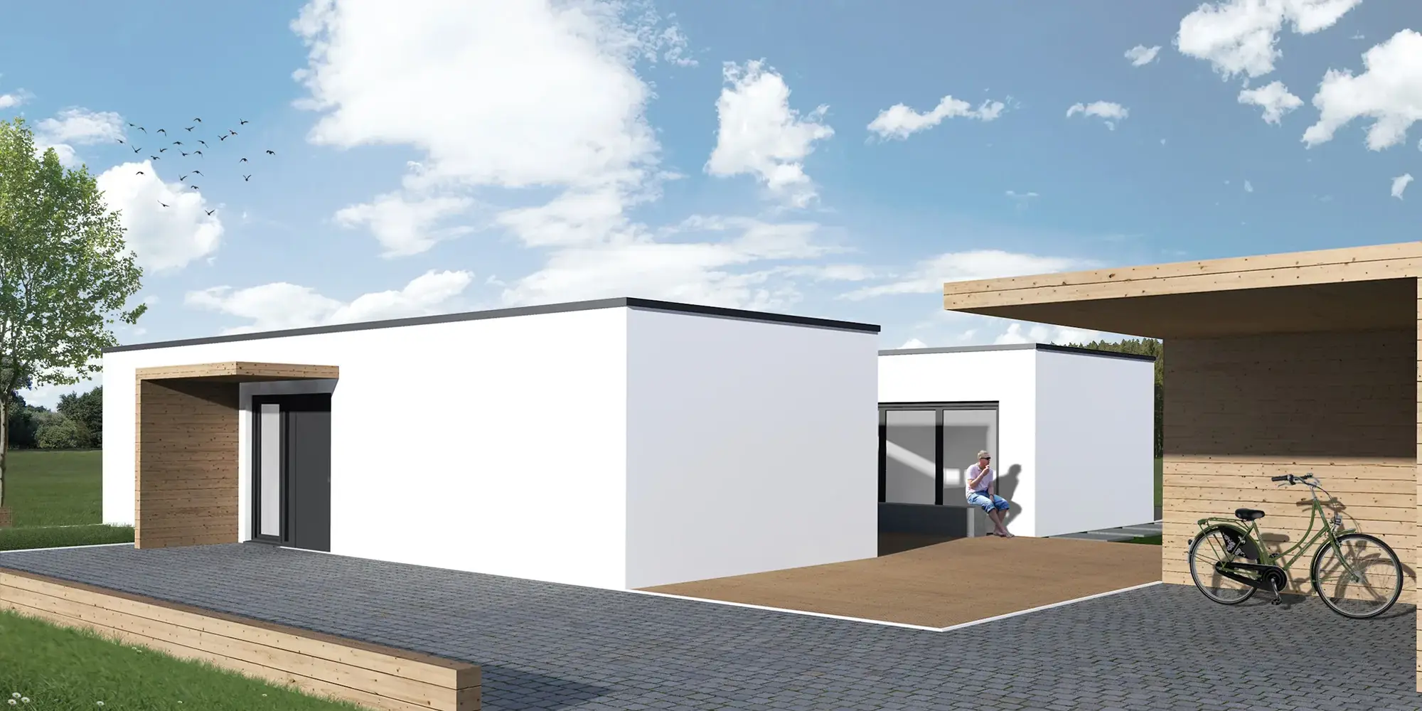 Bungalow in C-Form – Ansicht