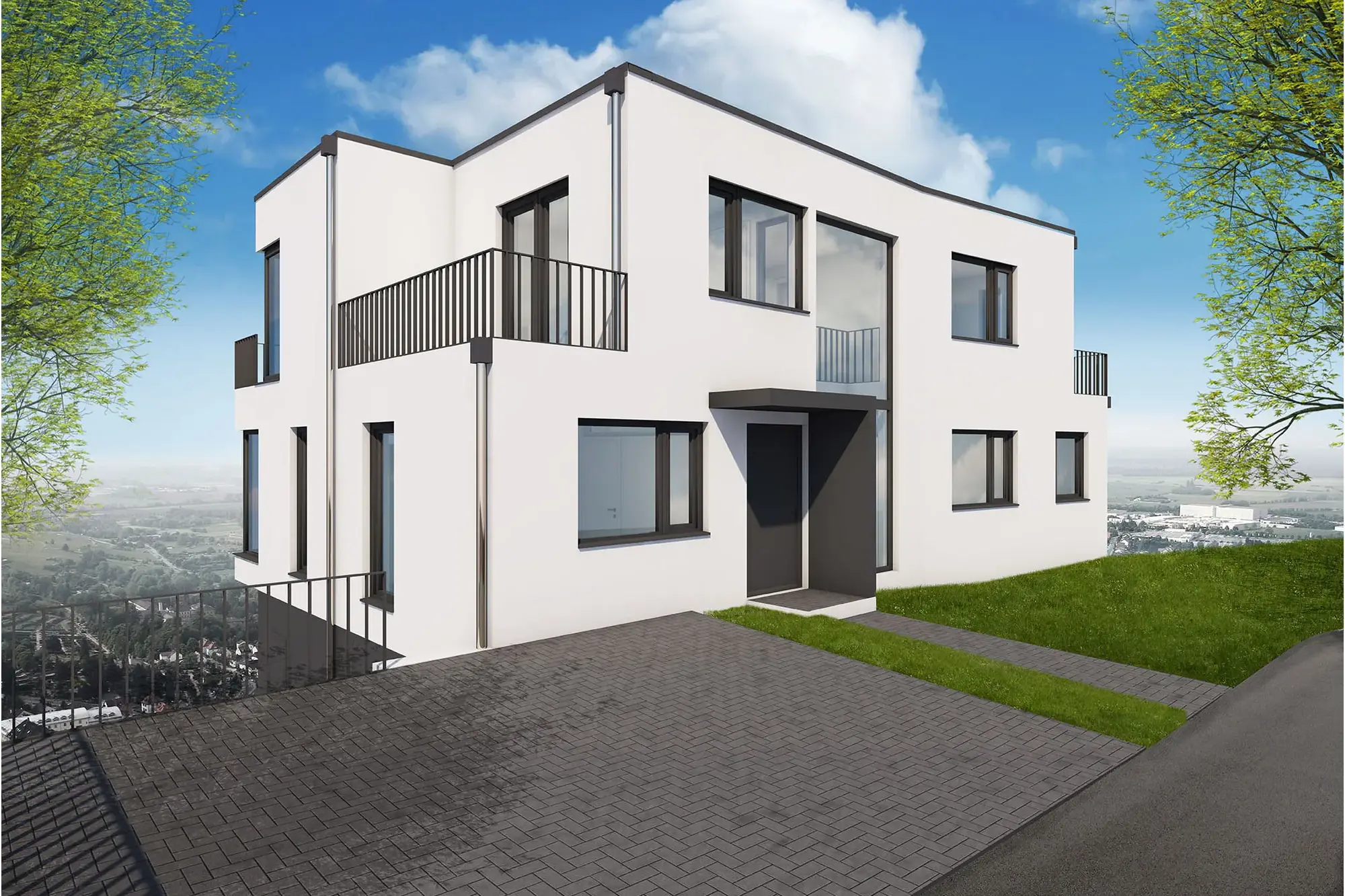 Haus am Hang im Odenwald, Erbach – Hangansicht