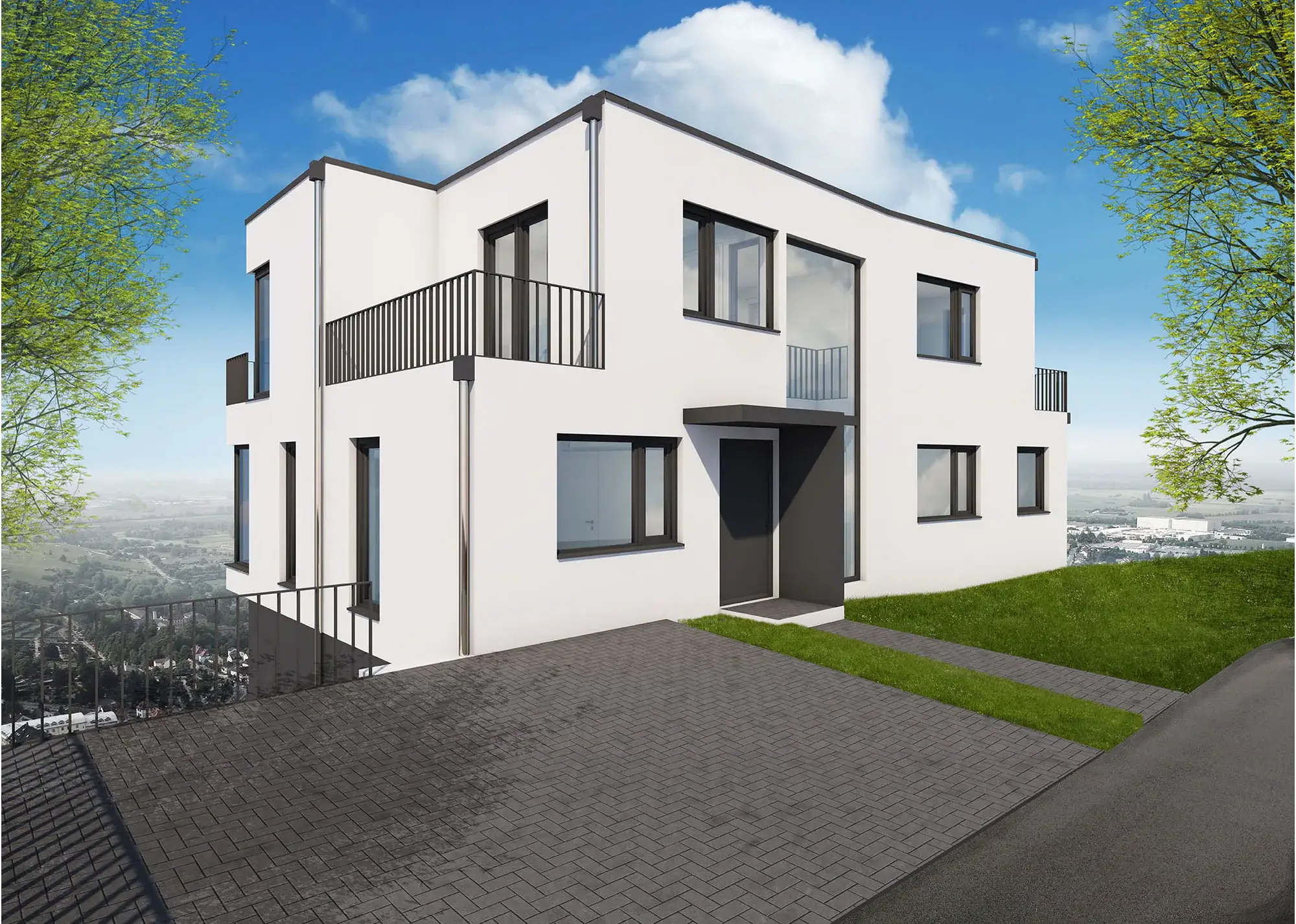 Haus am Hang im Odenwald, Erbach – Hangansicht