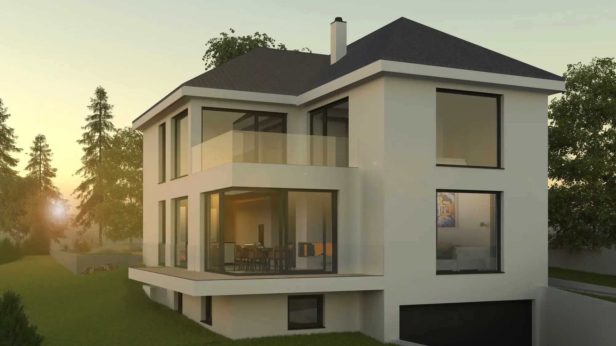 Ein kompaktes Einfamilienhaus, Seeheim – Straßenansicht