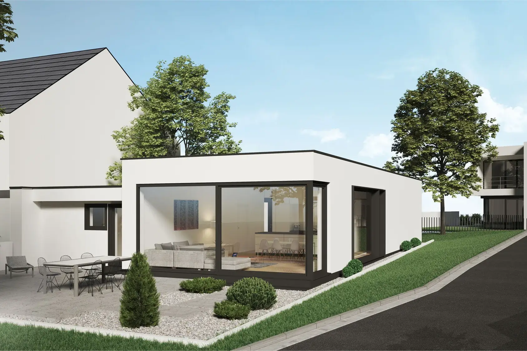 Neubau eines Bungalows, Groß-Umstadt – Gartenansicht