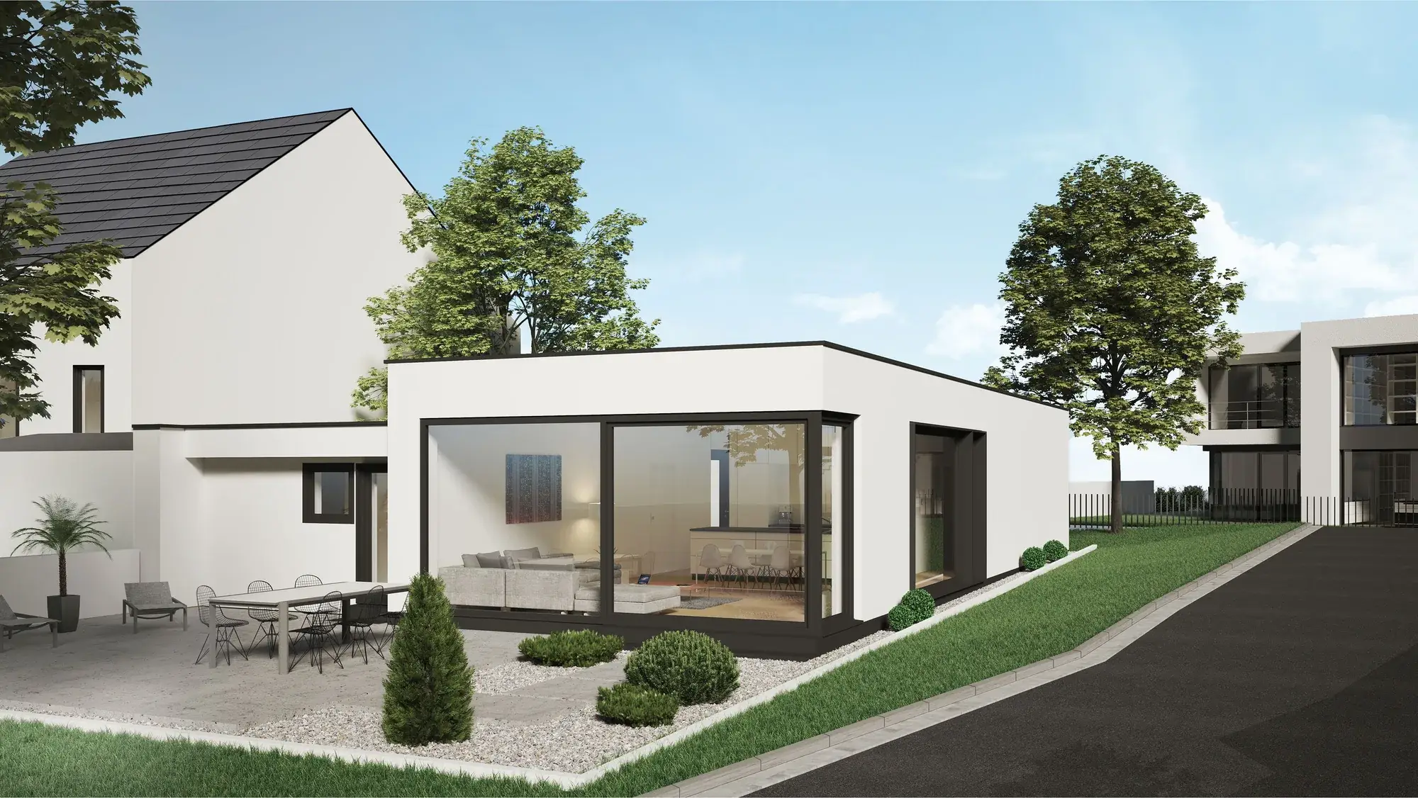 Neubau eines Bungalows, Groß-Umstadt – Gartenansicht