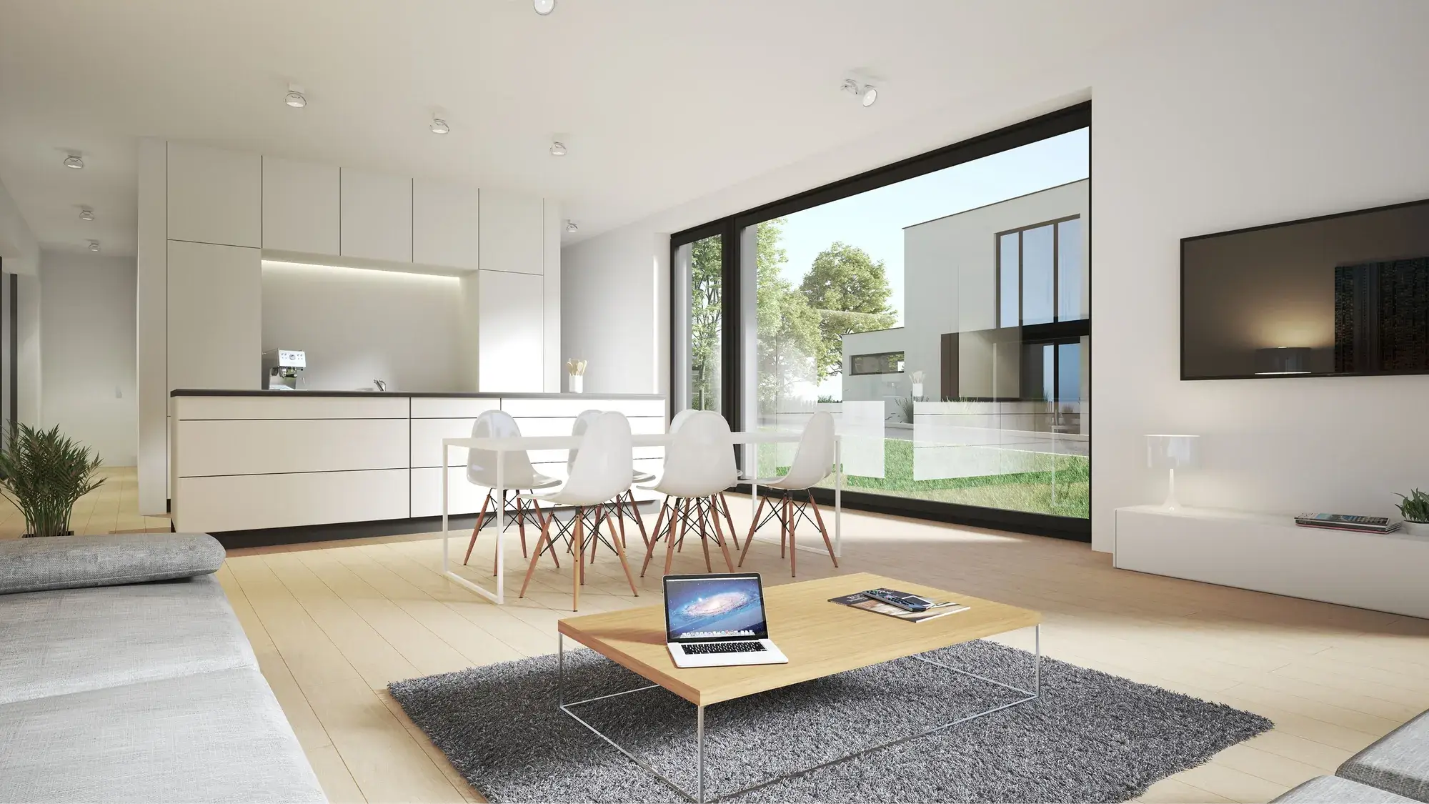 Neubau eines Bungalows, Groß-Umstadt – Wohn- und Essbereich