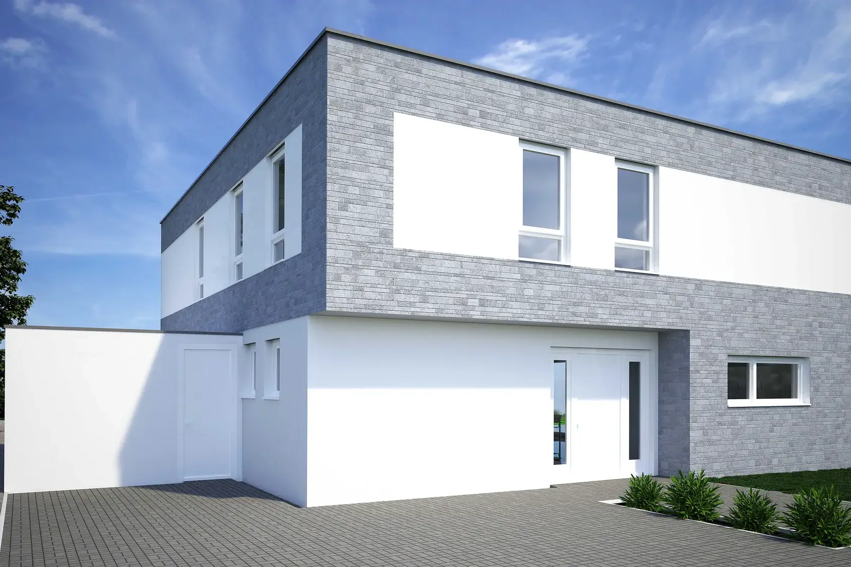 Neubau eines Einfamilienhauses an der Bergstraße, Seeheim – Straßenansicht