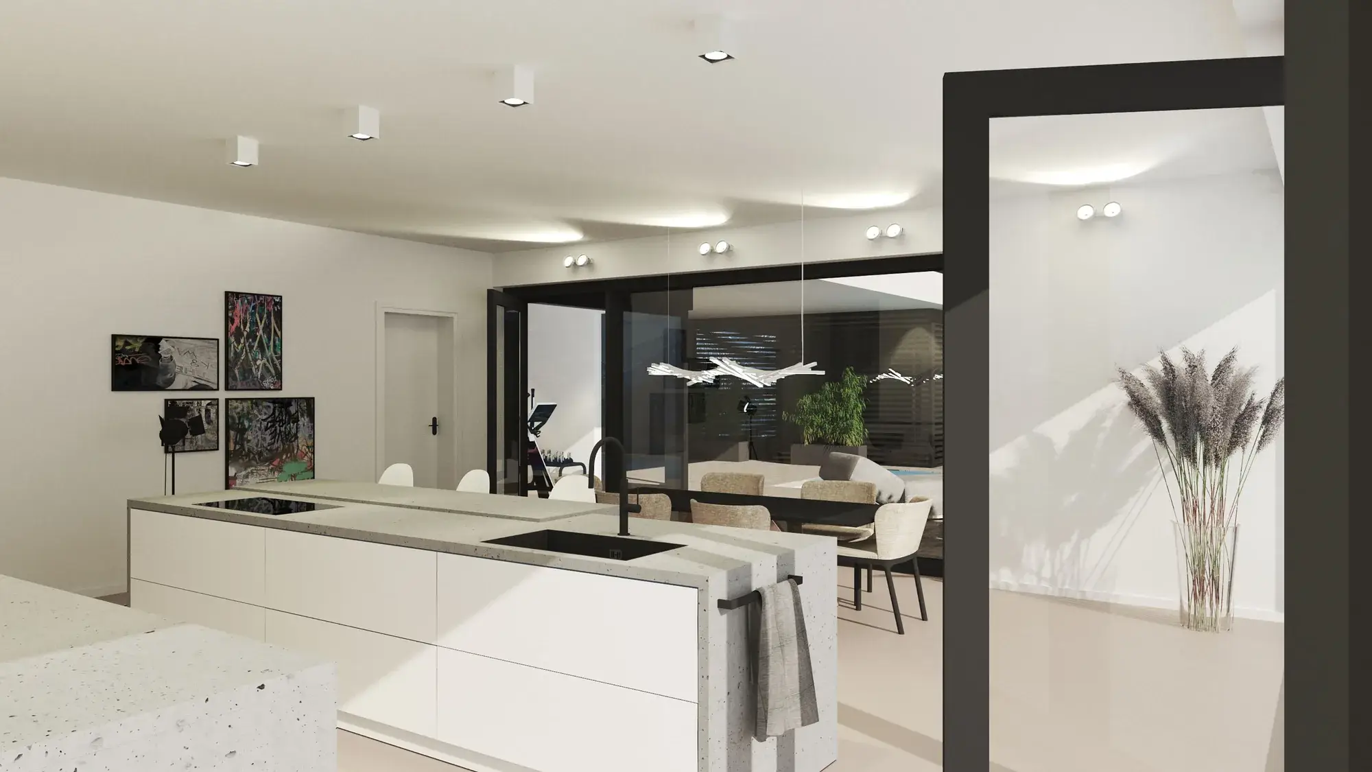 Neubau eines Einfamilienhauses in Hanglage, Baden-Baden – Küche