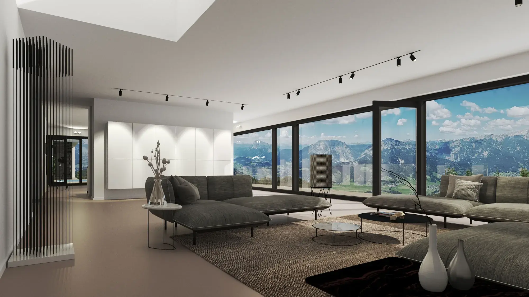 Neubau eines Einfamilienhauses in Hanglage, Baden-Baden – Wohnbereich