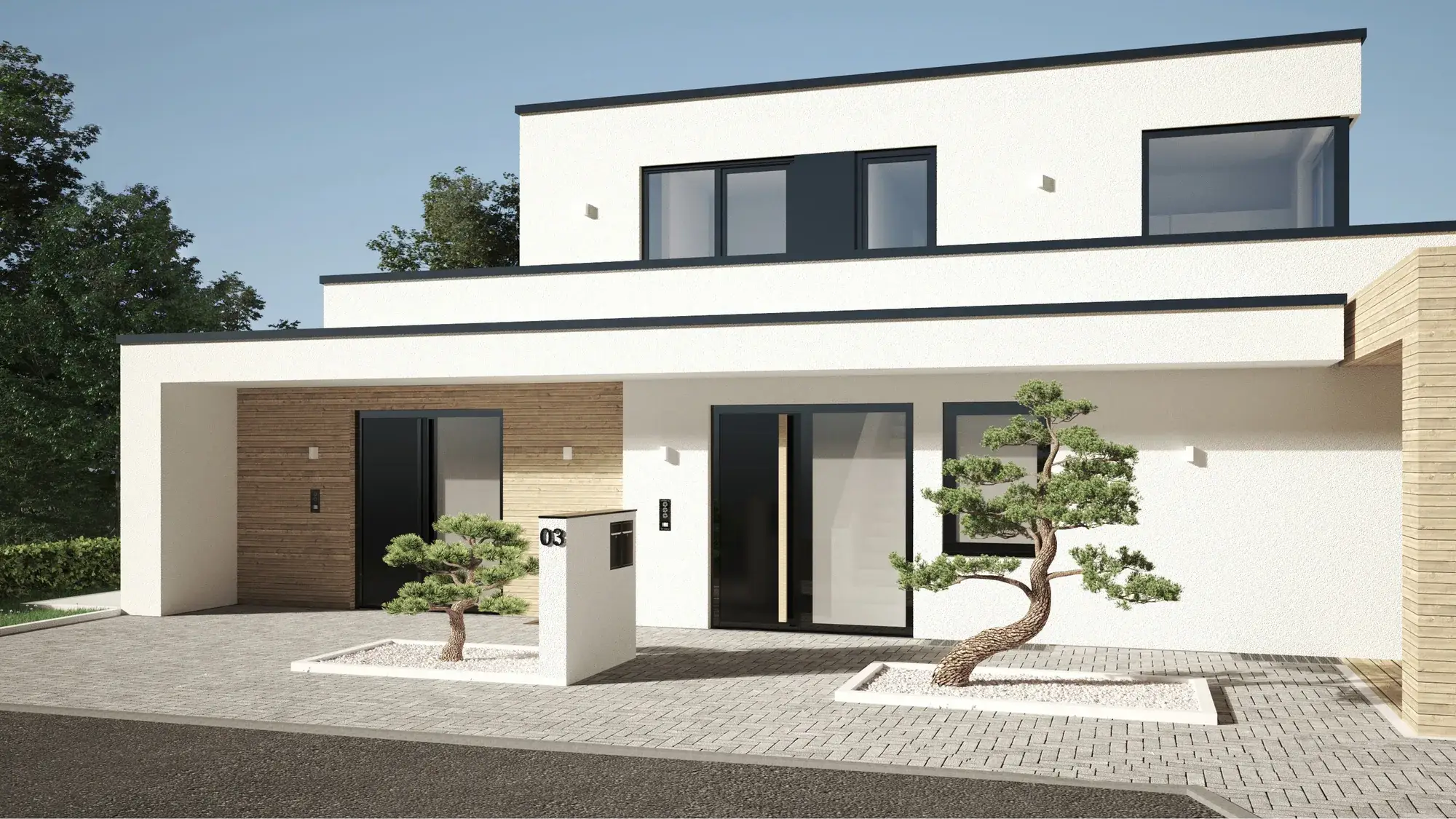 Neubau eines Einfamilienhauses im Odenwald, Michelstadt – Straßenansicht