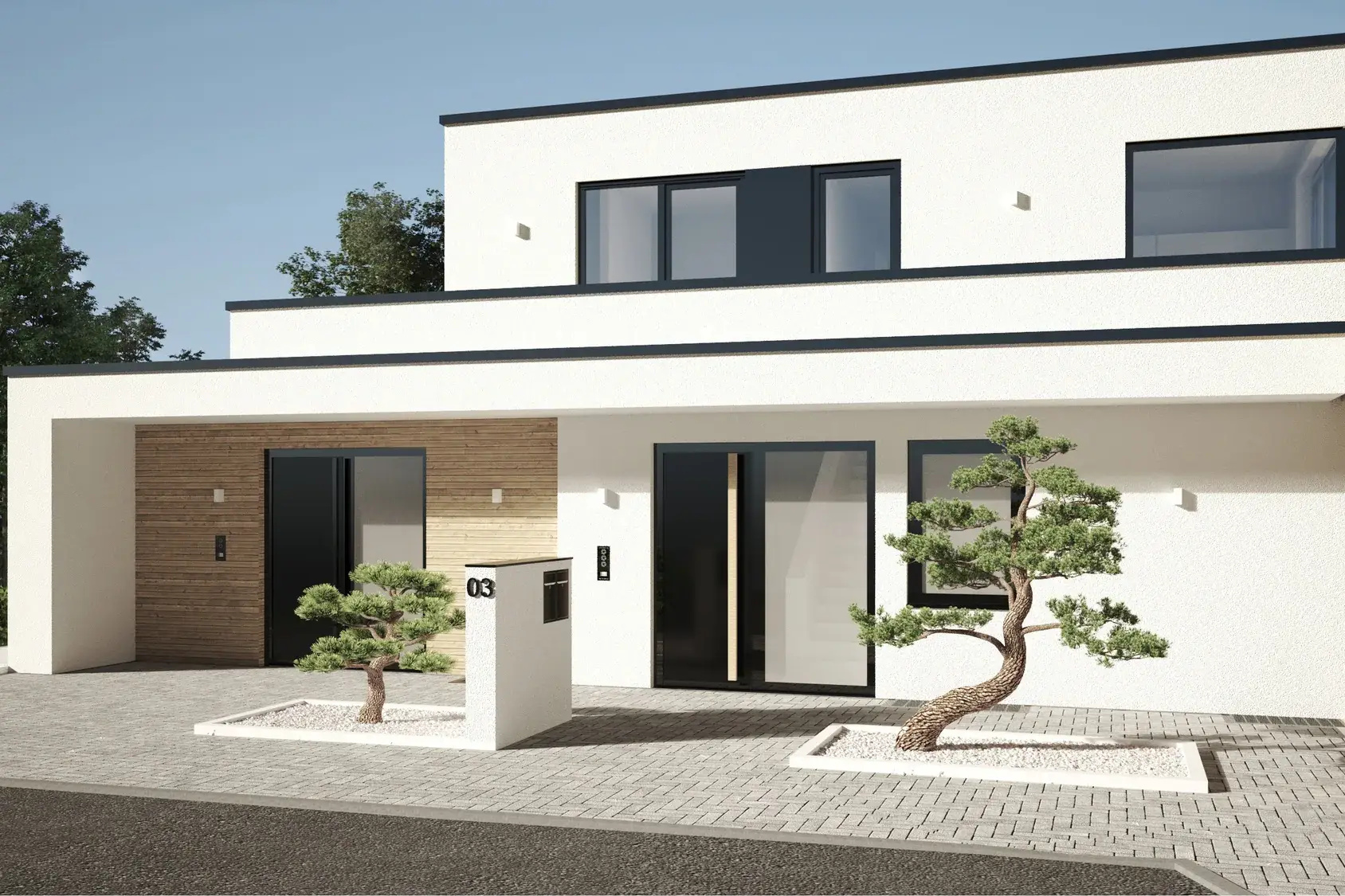 Neubau eines Einfamilienhauses im Odenwald, Michelstadt – Straßenansicht