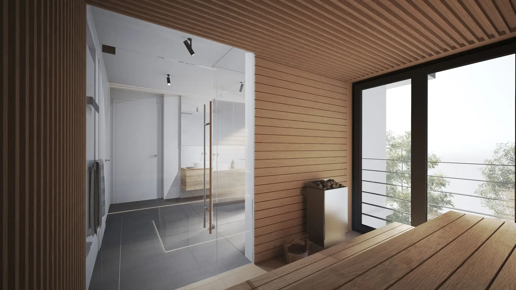 Sanierung eines Einfamilienhauses, Frankfurt am Main – Sauna