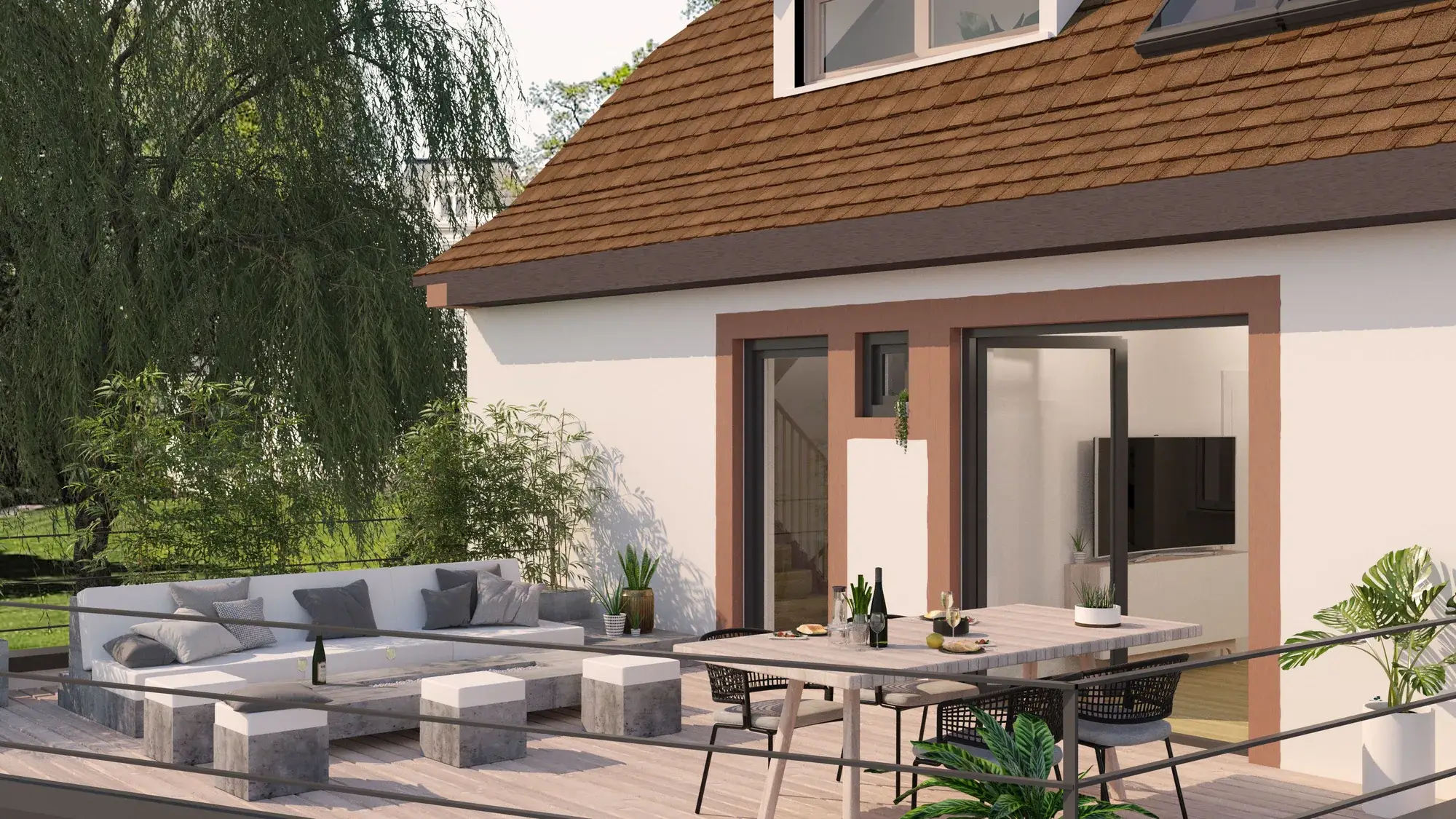 Sanierung und Umnutzung, Höchst im Odenwald – Terrasse