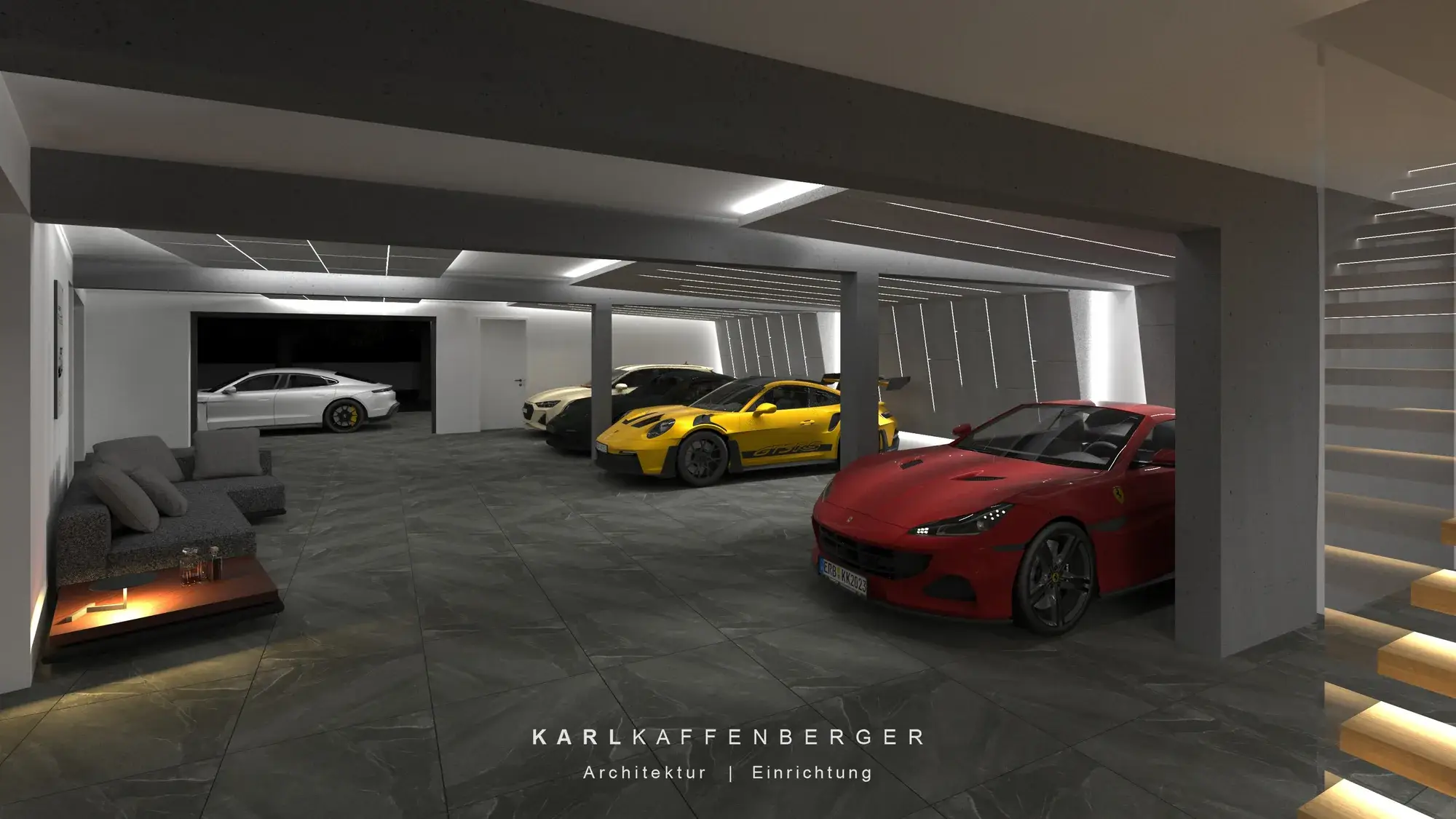 Showroom und Garage, Stuttgart – Showroom mit Fahrzeugen