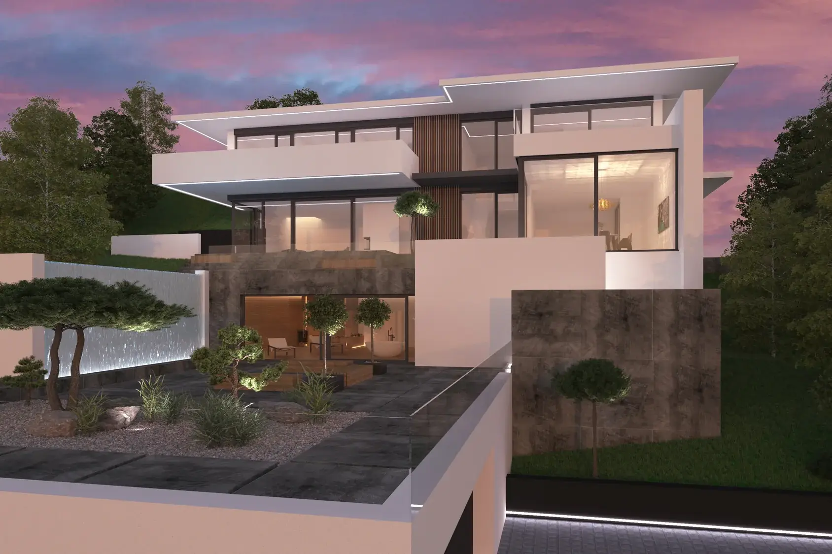 Smarthome-Villa mit Spa, Bensheim – Straßenansicht