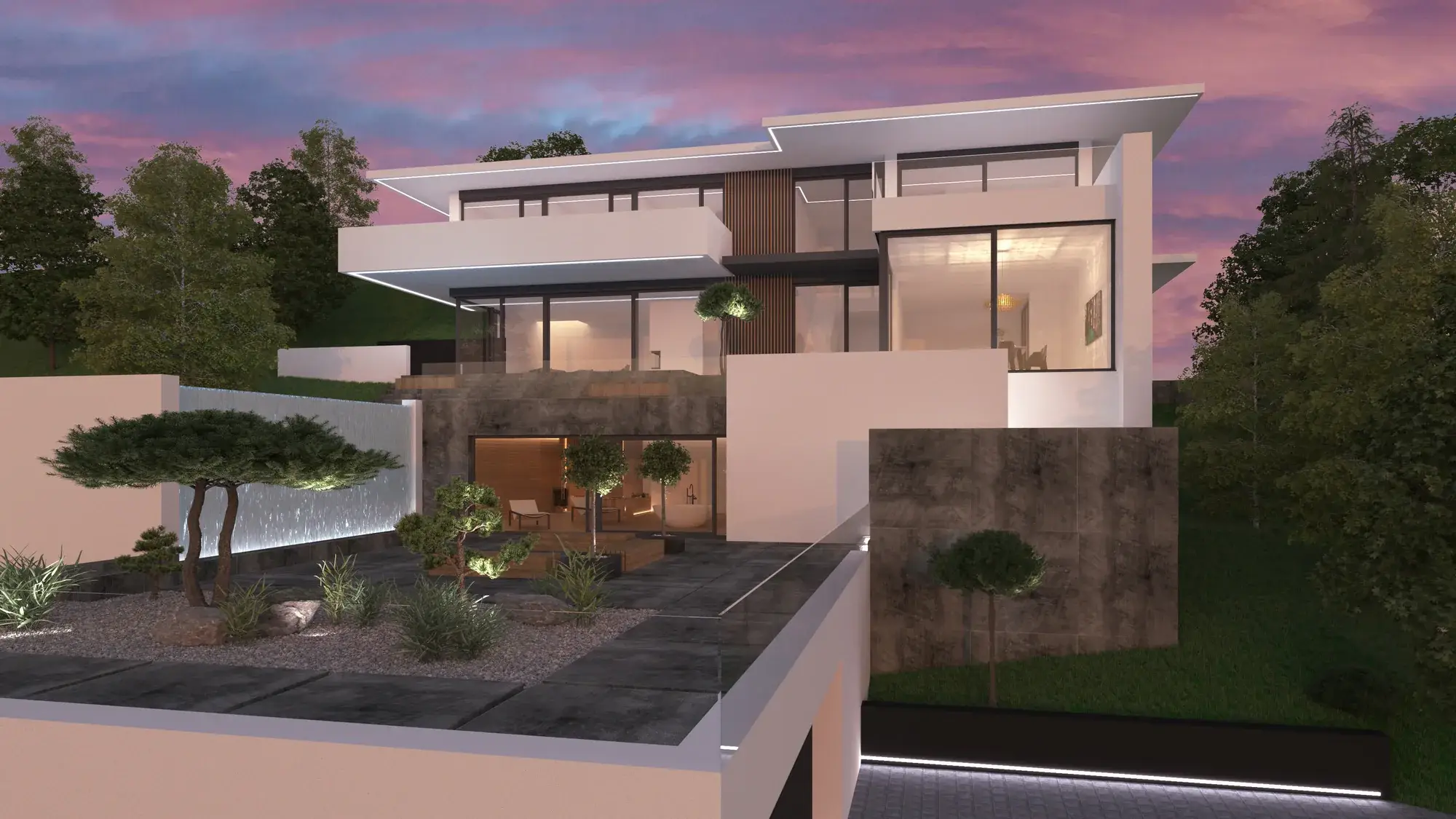 Smarthome-Villa mit Spa, Bensheim – Straßenansicht