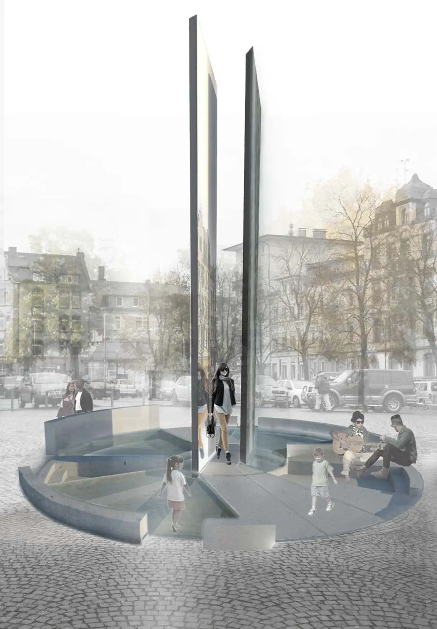 Wettbewerbsbeitrag Bürgerbrunnen, Offenbach – Brunnen