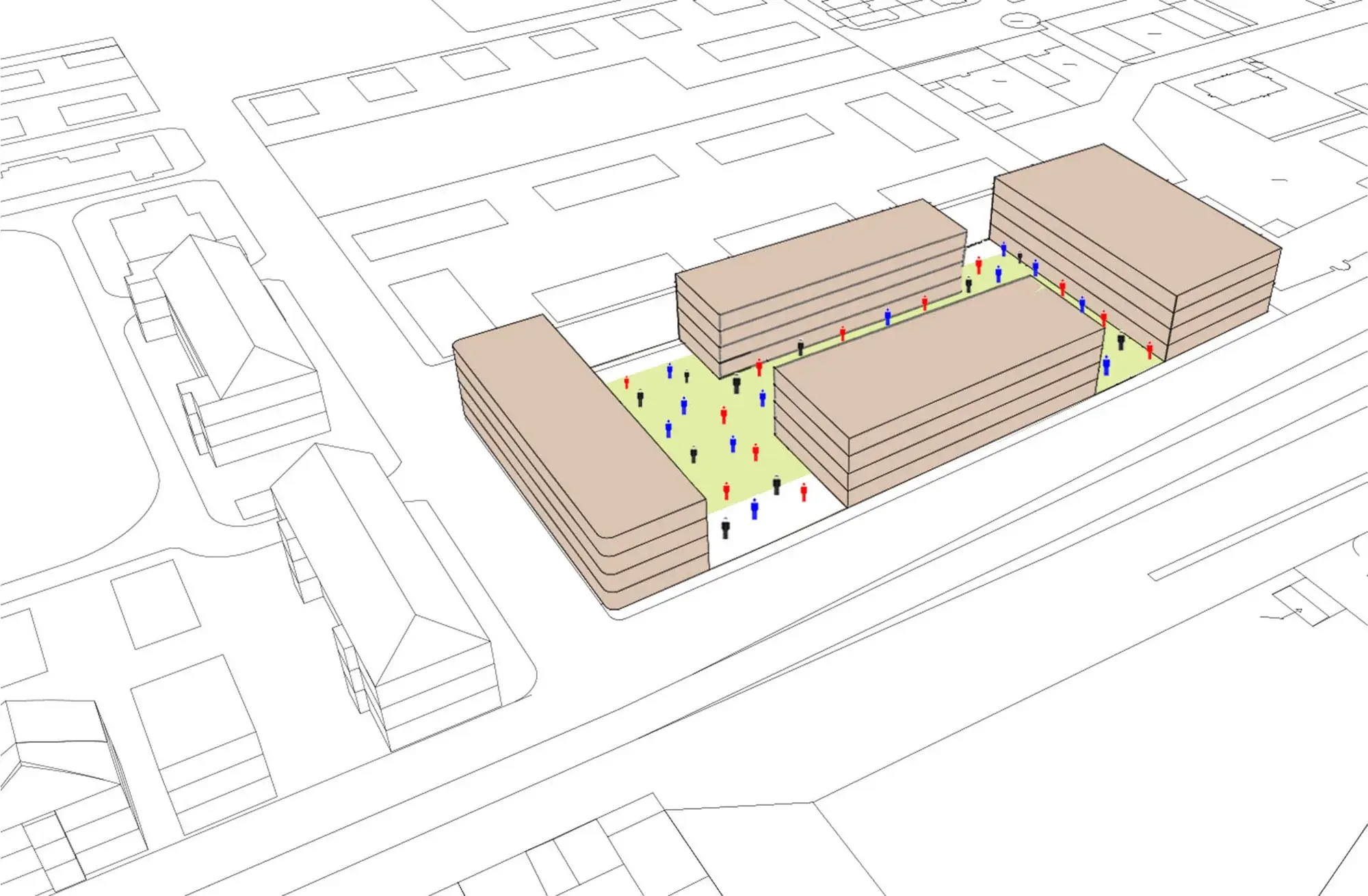 Wettbewerbsbeitrag Turley Barracks, Mannheim – Konzeptdiagramm