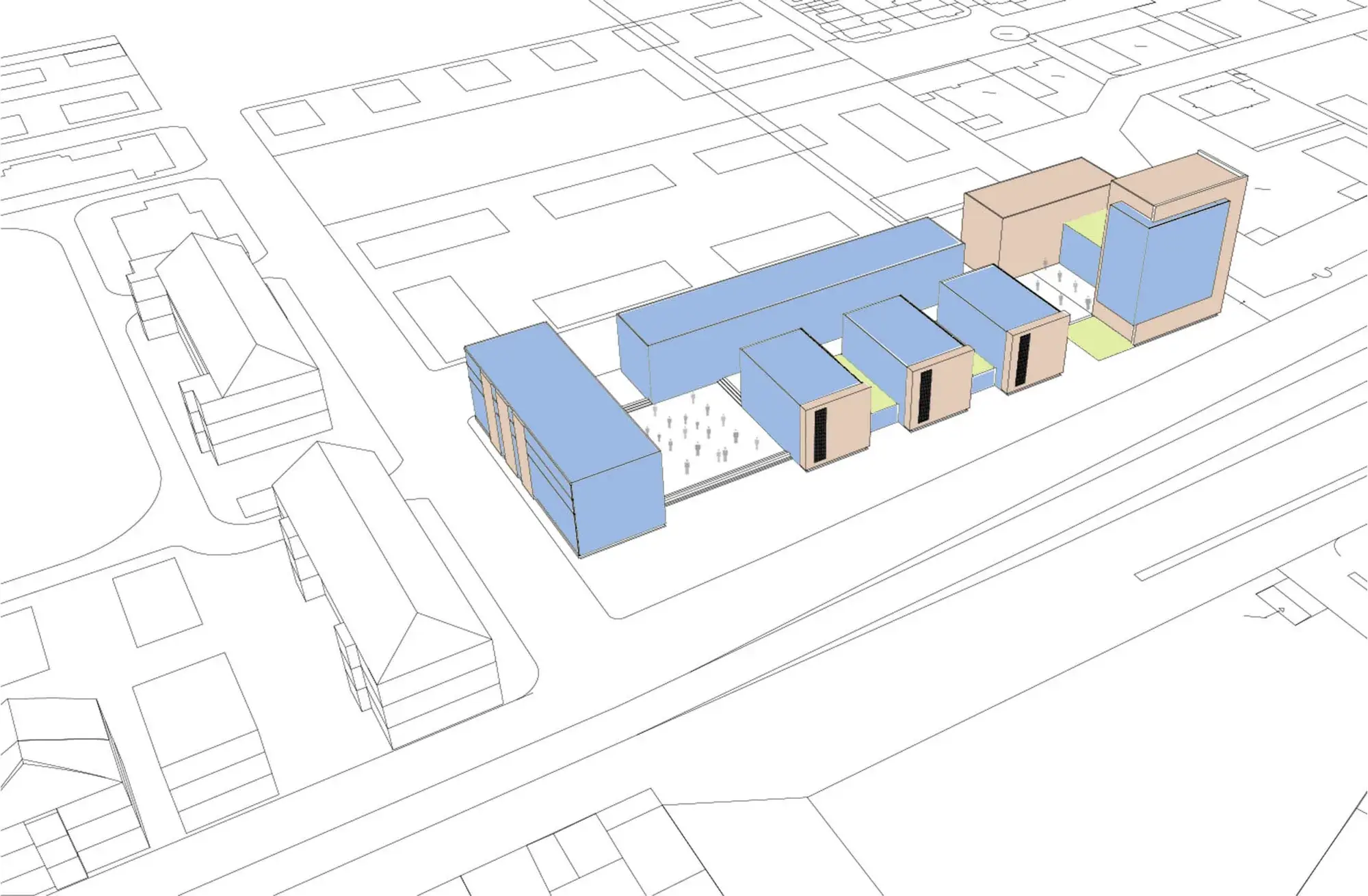 Wettbewerbsbeitrag Turley Barracks, Mannheim – Konzeptdiagramm