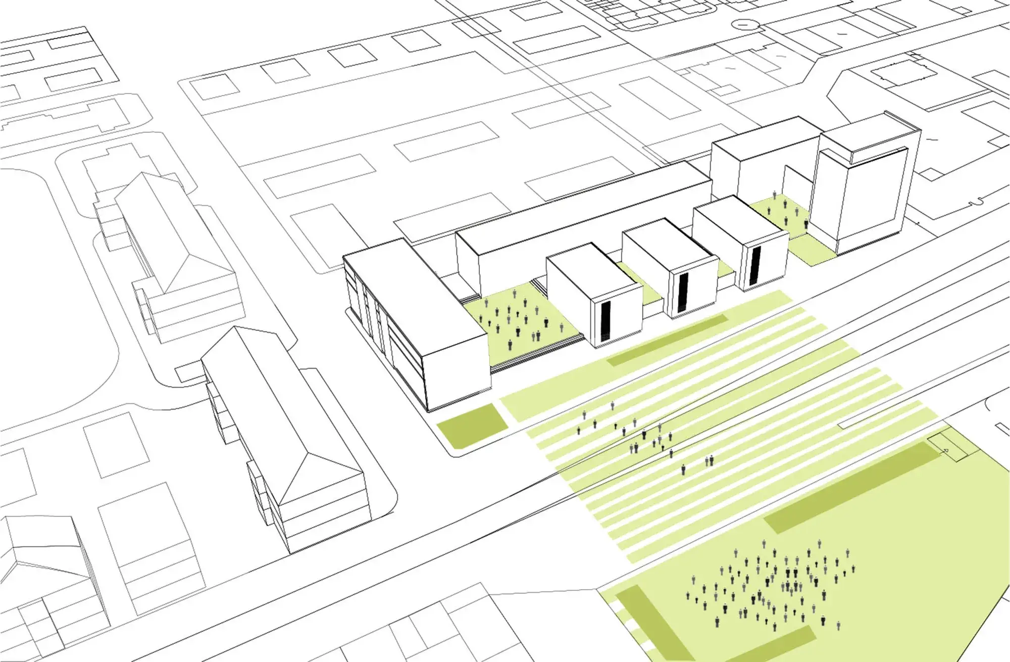 Wettbewerbsbeitrag Turley Barracks, Mannheim – Konzeptdiagramm